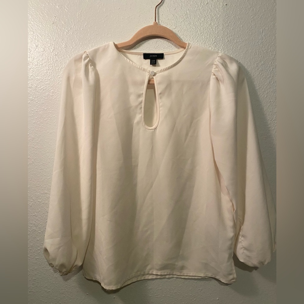 J. Crew Cream Puff Long Sleeve Blouse XXS